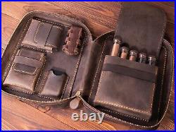 Leather Cigar Case Cigars Accessories Personalized Cigar Box Cigar Holder