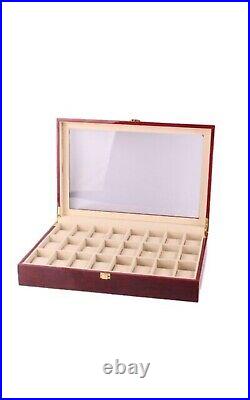 Luxury Watch Box Organizer 24 Slots Watch Display Box Wooden Watches Storage Box