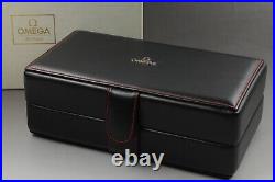 MINT OMEGA Genuine Black Watch Box Fine Leather Collection 3 Slot Swiss Made