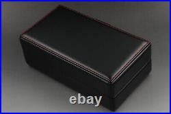 MINT OMEGA Genuine Black Watch Box Fine Leather Collection 3 Slot Swiss Made