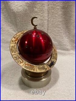 Mid Century Globe Revolving Music Box and Cigarette Dispenser Holder