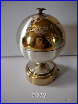 Mid Century Globe Revolving Music Box and Cigarette Dispenser Holder