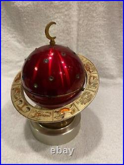 Mid Century Globe Revolving Music Box and Cigarette Dispenser Holder