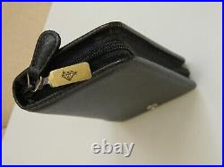 Montblanc Men's Pen Case Zip Pouch Holder Leather Black New With Box