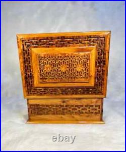 Moroccan jewellery burl thuya large Box lockable wooden burl Jewelry Box inlaid