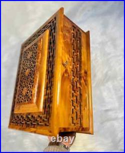 Moroccan jewellery burl thuya large Box lockable wooden burl Jewelry Box inlaid