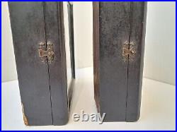 Old Wooden pair Kiot Box Case For Icons Religion Ukraine Antique