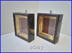 Old Wooden pair Kiot Box Case For Icons Religion Ukraine Antique