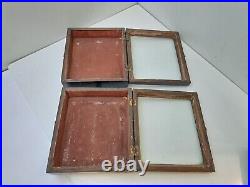 Old Wooden pair Kiot Box Case For Icons Religion Ukraine Antique