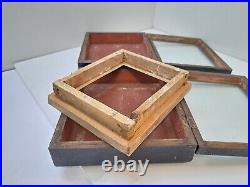 Old Wooden pair Kiot Box Case For Icons Religion Ukraine Antique