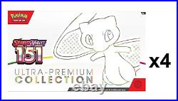 Pokemon 151 Ultra Premium Collection Box Case of 4 Brand New Sealed