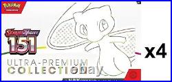 Pokemon 151 Ultra Premium Collection Box Case of 4 Brand New Sealed