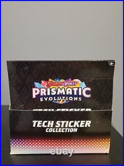 Pokemon Prismatic Evolutions Tech Sticker Collection Display Case 36 Pack Box