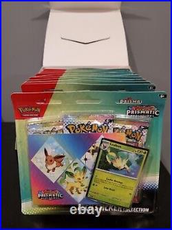 Pokemon Prismatic Evolutions Tech Sticker Collection Display Case 36 Pack Box