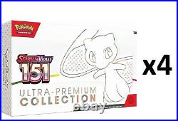 Pokemon Scarlet & Violet 151 Ultra Premium Collection Box CASE (4 Boxes) SEALED
