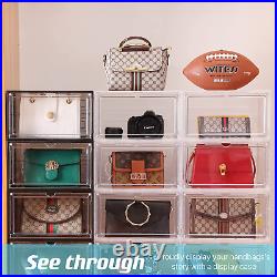 Purse and Handbag Storage Organizer for Closet, 6 Pack Display Cases for Collect
