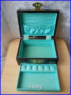 RARE Antique Vintage Old box for jewelry case Casket. Larec. Coffer. Asia 1950s