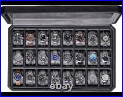 ROTHWELL 24 Slot Watch Case Gray Watch Box to Display Your Collection
