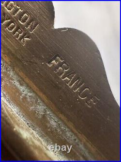 Rare Antique Ovington french Gilt Bronze & Blue Enamel Jewelry Casket Box Case