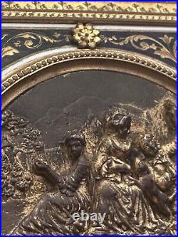 Rare Antique Ovington french Gilt Bronze & Blue Enamel Jewelry Casket Box Case