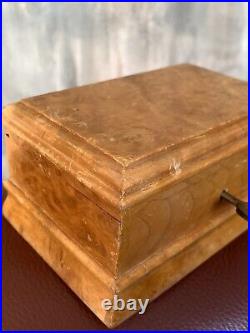 Rare Antique Set Tabletop Cigarette Box & Cigarette Case made of Karelian birch