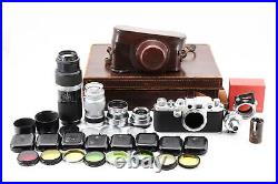 Rare Collection Box 1950s Barnack Leica lllc Camera Lenses Filters Case. Japan