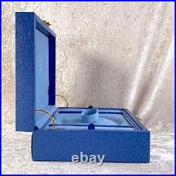Rolex Watch Jewelry Box Blue Case President Crown Collection 51.00.01 with Key