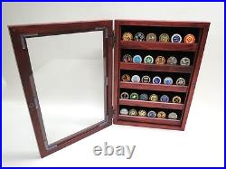 Shadow Box Coin Display Case Military Cherry wood challenge coins Shadow Box Coin Display Case Military Cherry wood challenge coins