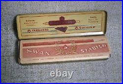 Swan-STABILO LotX2 Tin Pencil Cases Each X 12 Pencils New + Display Box Germany Swan-STABILO LotX2 Tin Pencil Cases Each X 12 Pencils New + Display Box Germany