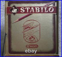 Swan-STABILO LotX2 Tin Pencil Cases Each X 12 Pencils New + Display Box Germany Swan-STABILO LotX2 Tin Pencil Cases Each X 12 Pencils New + Display Box Germany