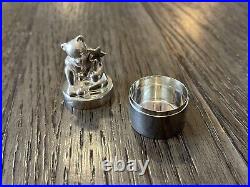 Tiffany & Co. Sterling Silver Slumbering Bear Tooth Fairy Pill Box Case