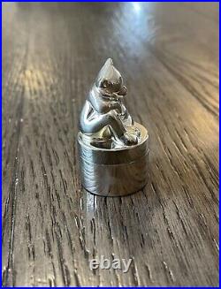 Tiffany & Co. Sterling Silver Slumbering Bear Tooth Fairy Pill Box Case