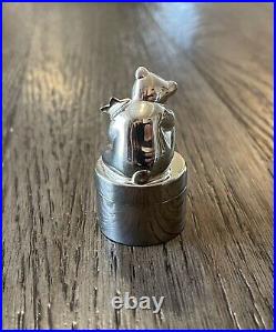 Tiffany & Co. Sterling Silver Slumbering Bear Tooth Fairy Pill Box Case