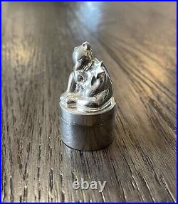 Tiffany & Co. Sterling Silver Slumbering Bear Tooth Fairy Pill Box Case