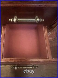 Unique 1987 Rotating VTG Commodore Collection Wooden Jewelry Box Rosalco Mirror