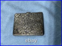 VTG 800 Silver Cigarette Case Etched Floral Engraving 3.13 OUNCES EXCELLENT COND VTG 800 Silver Cigarette Case Etched Floral Engraving 3.13 OUNCES EXCELLENT COND
