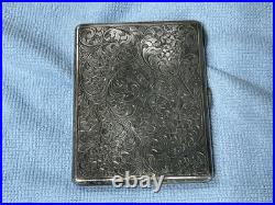 VTG 800 Silver Cigarette Case Etched Floral Engraving 3.13 OUNCES EXCELLENT COND VTG 800 Silver Cigarette Case Etched Floral Engraving 3.13 OUNCES EXCELLENT COND