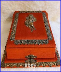 VTG Embossed Brass Catholic Church Altar BIBLE Stand BOX Revival Victorian Case