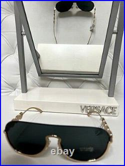 Versace Medusa Trim Gold & Black Sunglasses New Collection In The Box