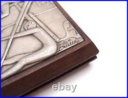 Very Rare MID Century Teak & 925 Silver Surrealism Smokers Box By Brunel Italy