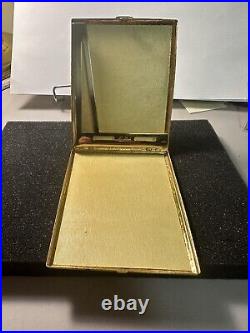 Very Rare Vintage Colibri Gold Tone Cigarette Case with Original Box