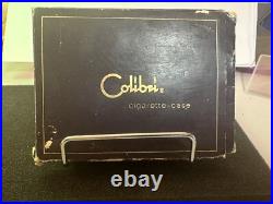 Very Rare Vintage Colibri Gold Tone Cigarette Case with Original Box