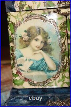 Victorian Little Girls' Vanity Case Opens with a Surprise Trinket Box Inside