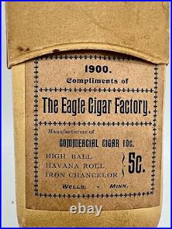 Vintage 1900s Antique EAGLE CIGAR FACTORY Promo Sleeve Woman Havana Case Box