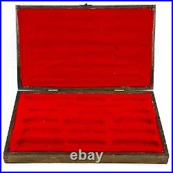 Vintage Case Knife Wooden Red Felt Multiple Storage Display Box for 17 Knives
