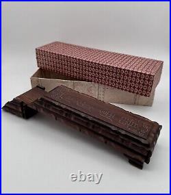 Vintage Old Chinese Chicken-Wingwood Hand Carved Chopsticks Case / Box Antique