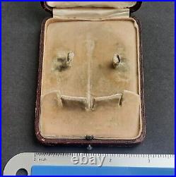 Vintage Red Leather Box Unknown WWII German Badge Case WWI US Medal Pocketwatch