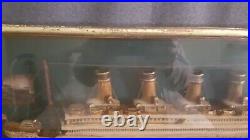 Vintage Titanic 1912 3D Shadow Box Ship in a Glass Display Case