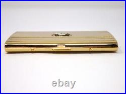 Vintage VALENTINO GARAVANI Logo Metal Cigarette Holder Case Gold WithBox Auth Rare