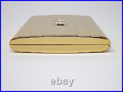 Vintage VALENTINO GARAVANI Logo Metal Cigarette Holder Case Gold WithBox Auth Rare